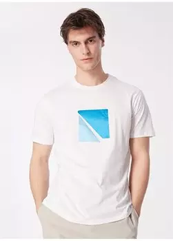 Однотонная белая мужская футболка с круглым вырезом 3DZTCF ZJ3VZ 1100 Armani Exchange, белый