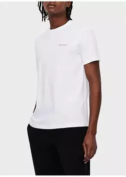 Однотонная белая мужская футболка с круглым вырезом 8NZT91 Z8H4Z 1100 Armani Exchange, белый