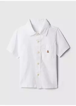 Однотонная белая мужская рубашка 886416 Gap, белый