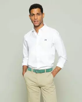 Однотонная белая мужская рубашка-оксфорд стандартного кроя Scotta 1985, белый