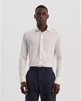 Однотонная белая мужская рубашка стандартного кроя Sepiia, белый