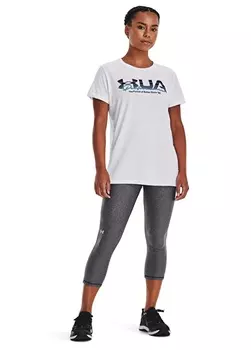 Однотонная белая женская футболка с круглым вырезом Under Armour