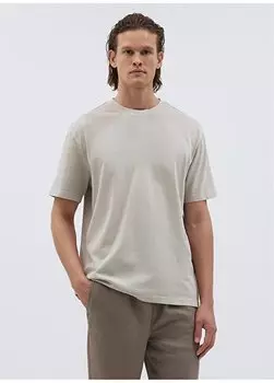 Однотонная бежевая мужская футболка с круглым вырезом M0612148-70144_ФУТБОЛКА С КОРОТКИМ РУКАВОМ Mavi, бежевый