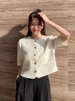 Однотонная блузка, пуговицы спереди Dazy, абрикосовый