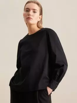 Однотонная блузка-рубашка Seidensticker, черный