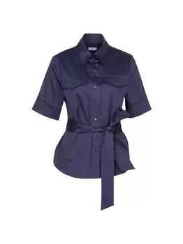 Однотонная блузка-рубашка Seidensticker, синий