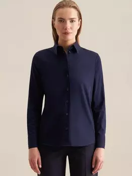 Однотонная блузка-рубашка Seidensticker, синий