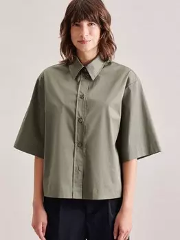 Однотонная блузка-рубашка Seidensticker, зеленый