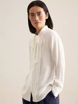 Однотонная блузка с бантом Seidensticker, белый