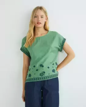 Однотонная блузка с короткими рукавами Zermatt, зеленый