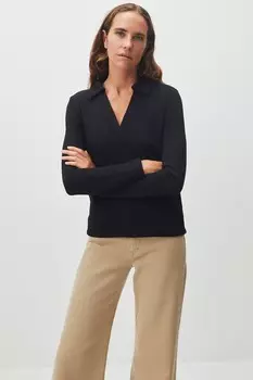 Однотонная блузка с воротником Jimmy Key, черный