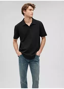 Однотонная черная мужская футболка-поло M0611904-900_ФУТБОЛКА ПОЛО Mavi, черный