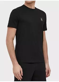 Однотонная черная мужская футболка с круглым вырезом 8NZTPR ZJH4Z 1200 Armani Exchange, черный