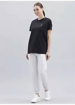 Однотонная черная женская футболка с круглым вырезом S221482-001 W Performance Tops Crew Skechers, черный