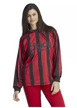 Однотонная черная женская футболка с круглым вырезом Adidas