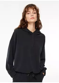 Однотонная черная женская толстовка с воротником с капюшоном Fabrika