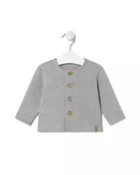 Однотонная детская куртка с застежкой на пуговицы Tous, серый