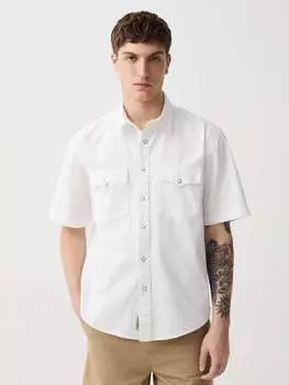 Однотонная джинсовая рубашка с короткими рукавами Grand & Hills, цвет optical white