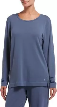 Однотонная футболка для отдыха с длинными рукавами HUE, цвет Vintage Indigo