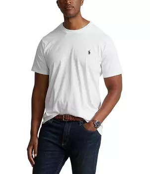 Однотонная футболка из джерси с короткими рукавами Polo Ralph Lauren Big & Tall, белый