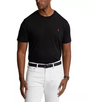 Однотонная футболка из джерси с короткими рукавами Polo Ralph Lauren Big & Tall, черный