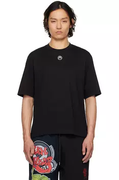 Однотонная футболка из органического хлопка Marine Serre, черный