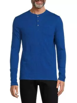 Однотонная футболка Kirock с длинными рукавами Buffalo David Bitton, цвет True Blue