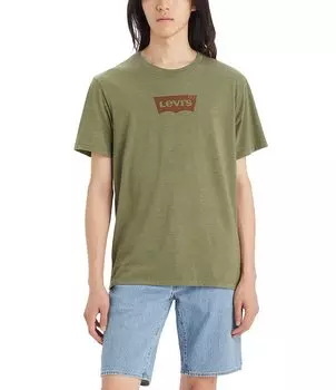 Однотонная футболка Levi's классического кроя с короткими рукавами и логотипом «летучая мышь», зеленый