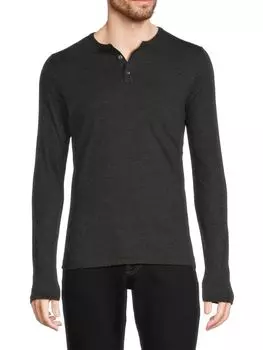 Однотонная футболка на пуговицах на пуговицах French Connection, цвет Charcoal