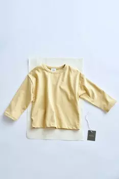 Однотонная футболка, окрасенная в готовом виде ZARA, охра