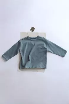 Однотонная футболка, окрасенная в готовом виде ZARA, утиный синий