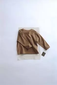 Однотонная футболка, окрасенная в готовом виде ZARA, ириска