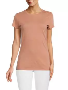 Однотонная футболка Pima из смесового хлопка Vince, цвет Terra Rose
