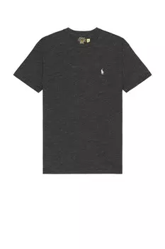 Однотонная футболка с коротким рукавом Polo Ralph Lauren, цвет Black Marl Heather