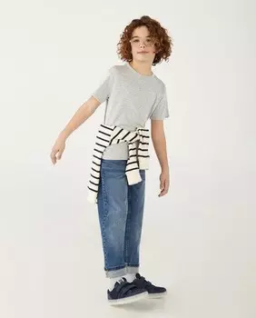 Однотонная футболка с короткими рукавами Kids El Corte Ingls, светло-серый