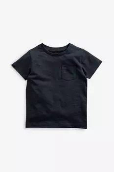 Однотонная футболка с короткими рукавами Next, синий