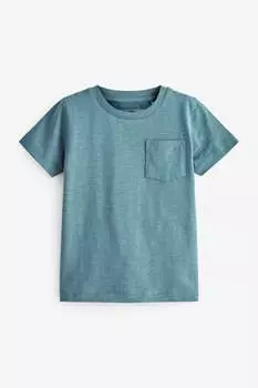 Однотонная футболка с короткими рукавами Next, синий