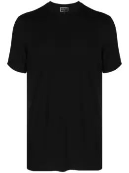 Однотонная футболка с круглым вырезом GIORGIO ARMANI, черный
