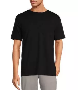 Однотонная футболка с круглым вырезом и короткими рукавами Roundtree & Yorke, черный