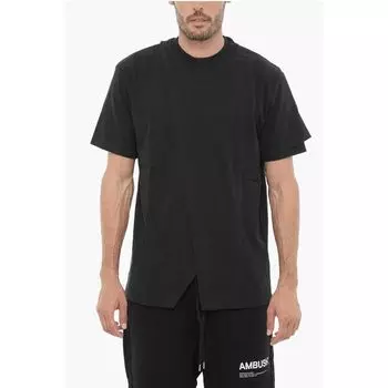 Однотонная футболка с круглым вырезом и перекрытием Ambush, Black
