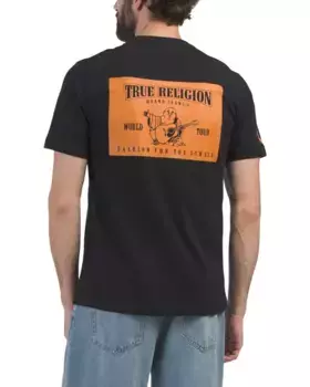 Однотонная футболка SRS с короткими рукавами True Religion, черный