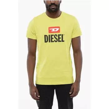 Однотонная футболка T-DIEGO NEW с круглым вырезом и макси-спереди, размер L Diesel, Yellow