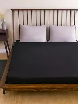Однотонная хлопковая двуспальная эластичная простыня 160x200x30 см LCW Home