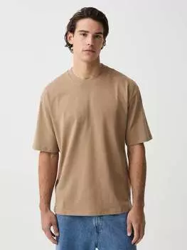 Однотонная хлопковая футболка Ovs, цвет natural