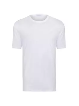 Однотонная хлопковая футболка с круглым вырезом Stefano Ricci, белый