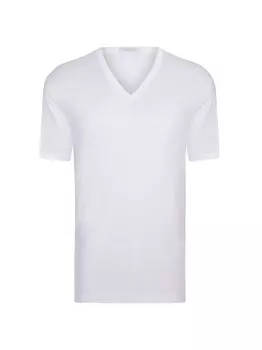 Однотонная хлопковая футболка с v-образным вырезом Stefano Ricci, белый