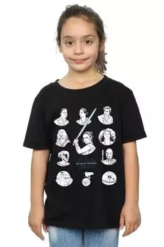 Однотонная хлопковая футболка «Звездные войны: Восхождение Скайуокера» с персонажами сопротивления Star Wars, черный