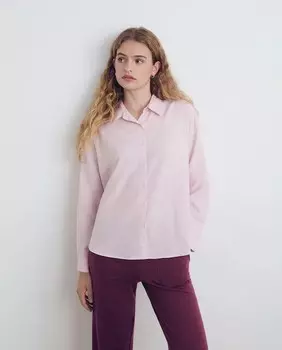 Однотонная хлопковая женская рубашка Brownie, розовый