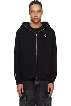 Однотонная худи с полной молнией One point ape head shark Bape, черный