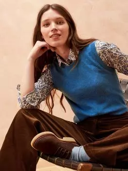 Однотонная кашемировая майка Brora, сумерки